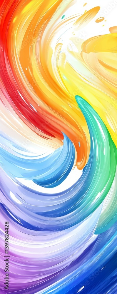 Poster dynamic color swirl creation art studio abstract artwork vibrant environment close-up perspective ar