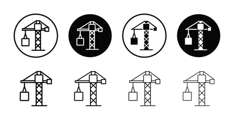 Construction crane icon logo set vector