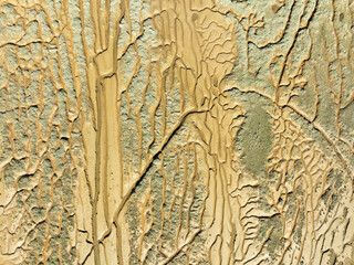 Aerial view of the intricate patterns and textures of the Odiel river, Huelva, Huelva, Spain.