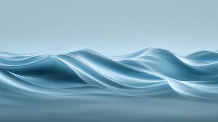 Abstract blue background with dynamic white wave lines and smooth gradients