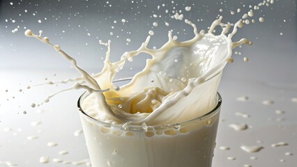Milk splash into glass