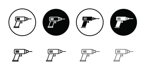 Drill icon logo set vector