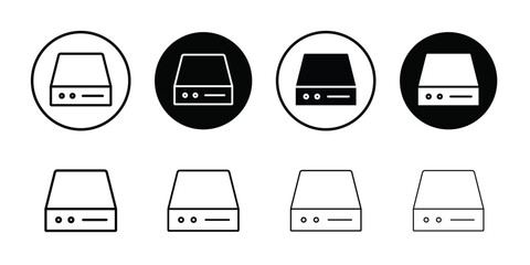 Hard drive icon logo set vector