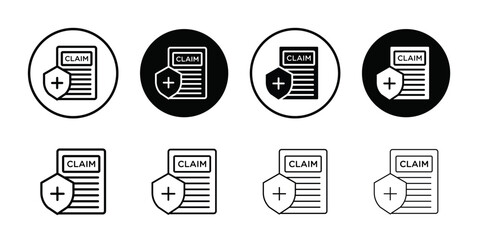 Fototapeta premium Insurance Claim icon logo set vector