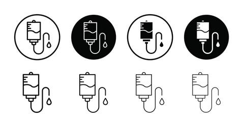 IV drip icon logo set vector