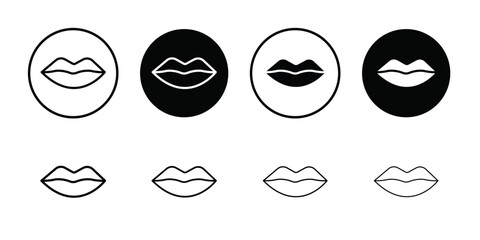 Lips icon logo set vector