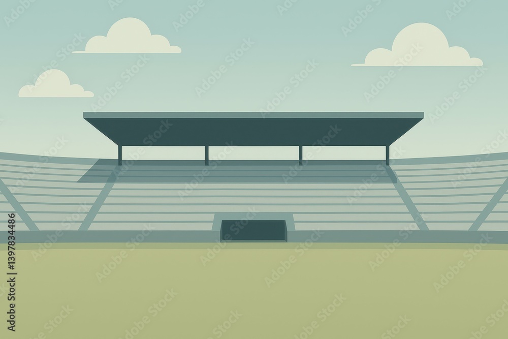 Poster minimalist stadium design featuring simple and clean elements