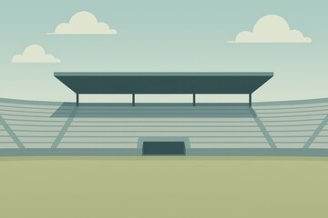 Fototapeta premium Minimalist Stadium Design Featuring Simple and Clean Elements