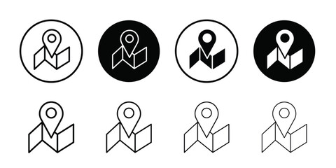 Map icon logo set vector