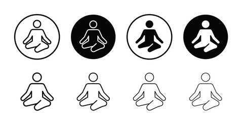 Meditation icon logo set vector