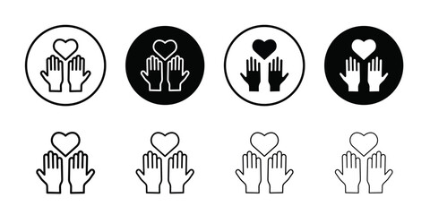 Philanthropy icon logo set vector