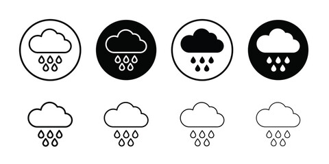 Rain icon logo set vector