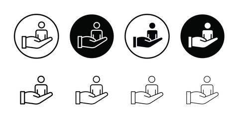 Retention icon logo set vector