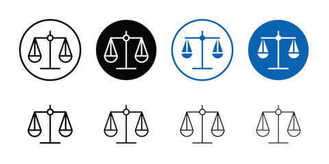 Scales of justice icon logo set vector