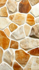 Fototapeta premium Natural stone wall pattern design indoor space textured surface neutral tones close-up aesthetic appeal