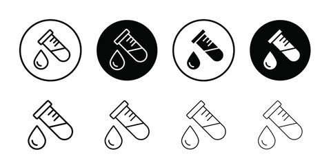 Test tube icon logo set vector