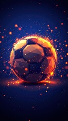 Fototapeta premium A Glowing Soccer Ball Surrounded By Golden Sparkly Light