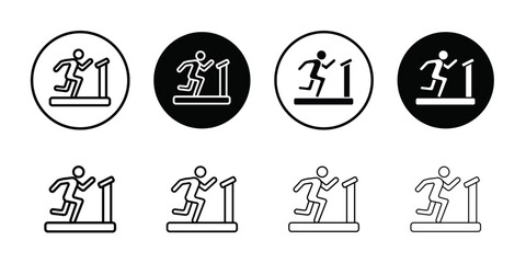 Treadmill icon logo set vector
