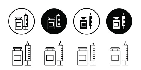 Vaccination icon logo set vector