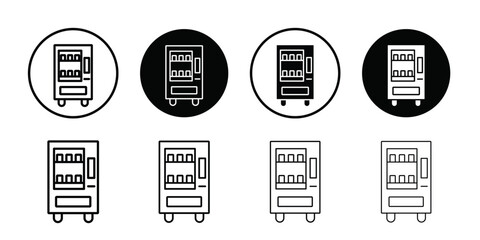 Vending machine icon logo set vector