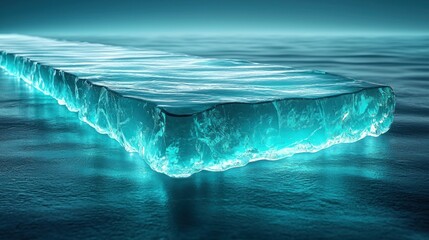 Naklejka premium Stunning Teal Iceberg Floating on Serene Water