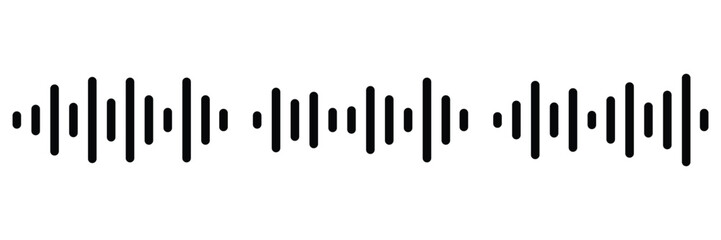 Set of Black soundwave equalizer isolated on white background. Abstract music wave, radio signal frequency
 and digital voice visualisation. Audio sound symb of vector illustration