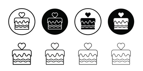 Wedding cake icon logo set vector