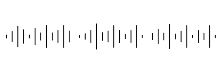 Set of Black soundwave equalizer isolated on white background. Abstract music wave, radio signal frequency
 and digital voice visualisation. Audio sound symb of vector illustration