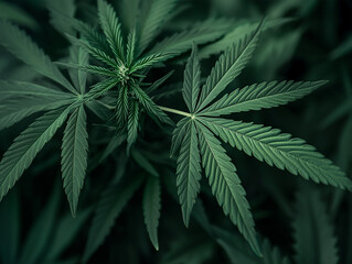 close up of cannabis leaf