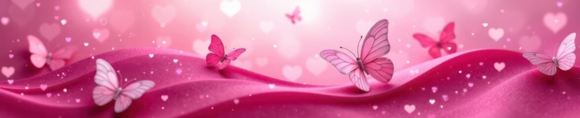 Intricate pink butterfly wave pattern, Valentine card, origami, decorative, cutout