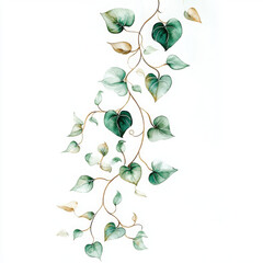 Obraz premium Lush green leaves gracefully intertwine, creating serene and calming atmosphere