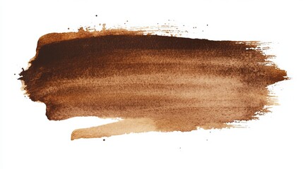 Abstract Brown Watercolor Brush Stroke Texture Background Design Element Artistic Painting Grunge Style Image Brownish Tones Paint Splatter dark light