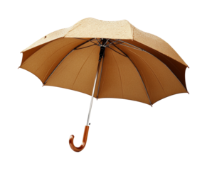 Stylish brown umbrella rainy day essentials for urban comfort isolated on transparent background png