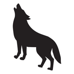 Silhouette of a howling wolf, perfect for wildlife and animal-themed designs.