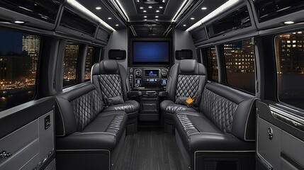 Obraz premium Luxurious van interior with premium seating