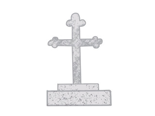 Illustration of a landscape with stepped cross gravestones
