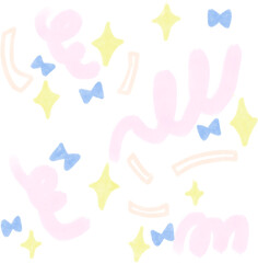 Confetti cute minimal pastel colorful sweet bloom heart abstract gouache illustration