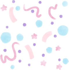 Confetti cute minimal pastel colorful sweet bloom heart abstract gouache illustration