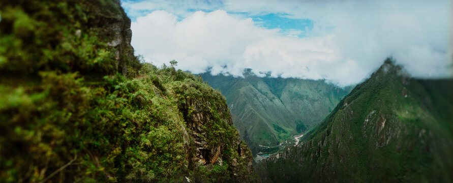 Panoramic high angle view of mountains, Andes, Cusco Region, Peru