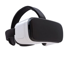 Fototapeta premium Modern white VR headset floating on a transparent background Concept of virtual reality, gaming, metaverse, and immersive digital experience