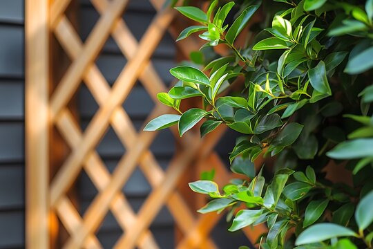 Garden trellis and greenery