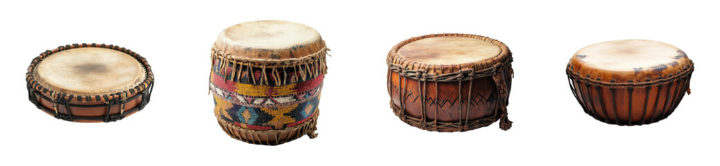 Dynamic drumming performance cultural festival event audience. Cut out png set