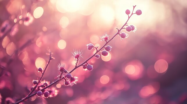 Sunlit garden trees with soft bokeh, a serene escape into nature's warmth.