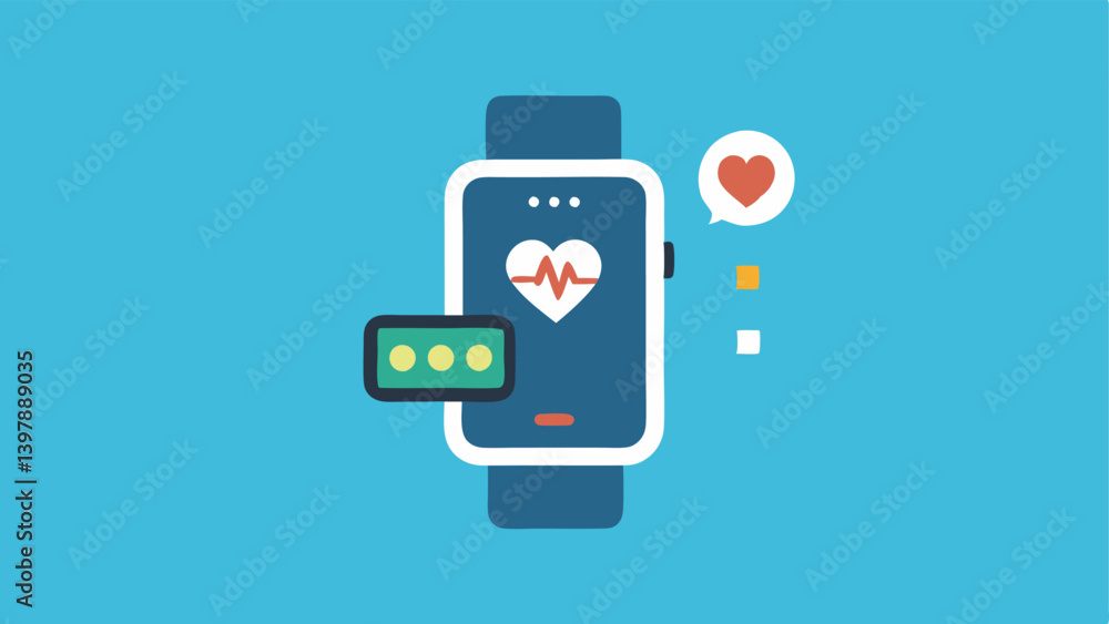 Aufkleber fitness tracker a smarch showing physical activity metrics like steps taken and heart rate with a sm