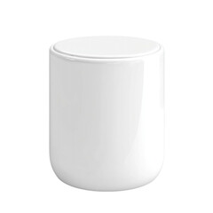 Elegant White Ceramic Jar with Lid: A Modern Bathroom Accessory