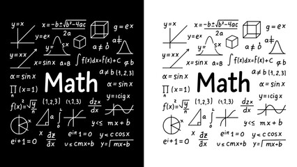 Exploring Math, Formulae And Equations On Blackboard, Concept Of Analysis And Learning, Ideal For Education, Print Design, T-shirt Design, Poster, Covering, Studying And Science Projects