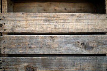 Wooden crate with rustic texture and space for label