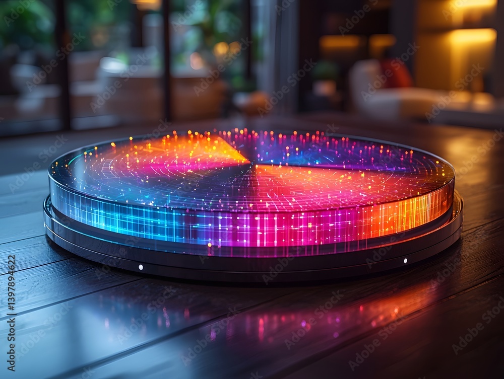 Poster mesmerizing holographic pie chart display