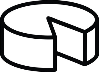 cheesecake outline icon isolated on white background vector illustration