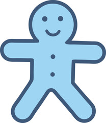 Christmas Flat Design Icon. Gingerbread man vector illustration